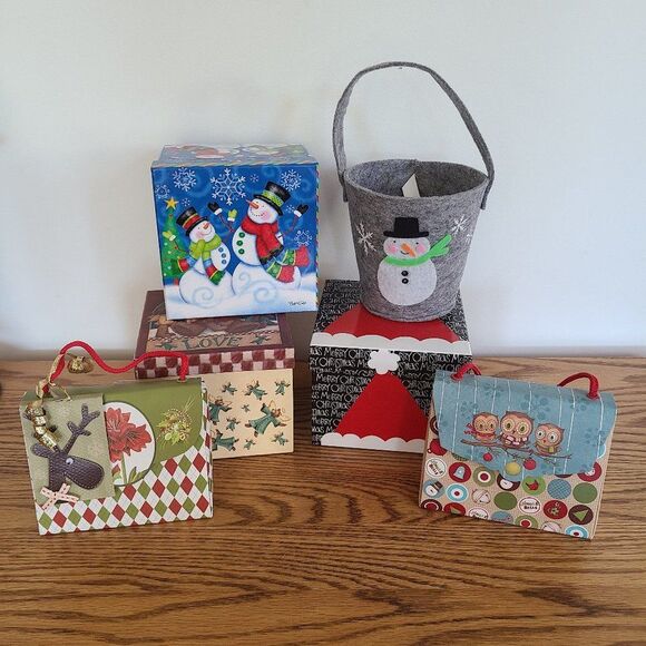 Christmas XMas Holiday Gift Box Wrapping Lot - Six Items! - Picture 2 of 13